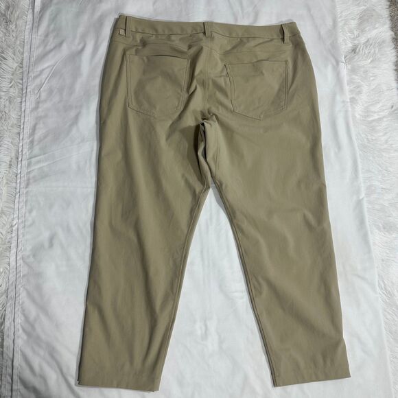 Lululemon ABC Classic-Fit 5-Pocket Pants Men 38X26 Beige Warpstreme Performance - Picture 2 of 11